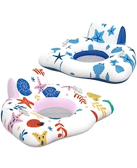 Aofar 2pcs Inflatable Pool Lounge Chair With Cup Holder
