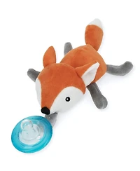 Nuby Calming Natural Flex Snuggleez Pacifier with Plush Animal, Fox