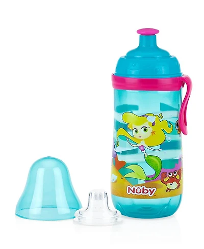 Nuby Busy Sipper, 2 Stage Cup, No Spill Spout & Pop Up Sipper, Mermaid