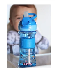 Nuby Thirsty Kids on The Go Water Bottle with Easy Grip, 12 oz