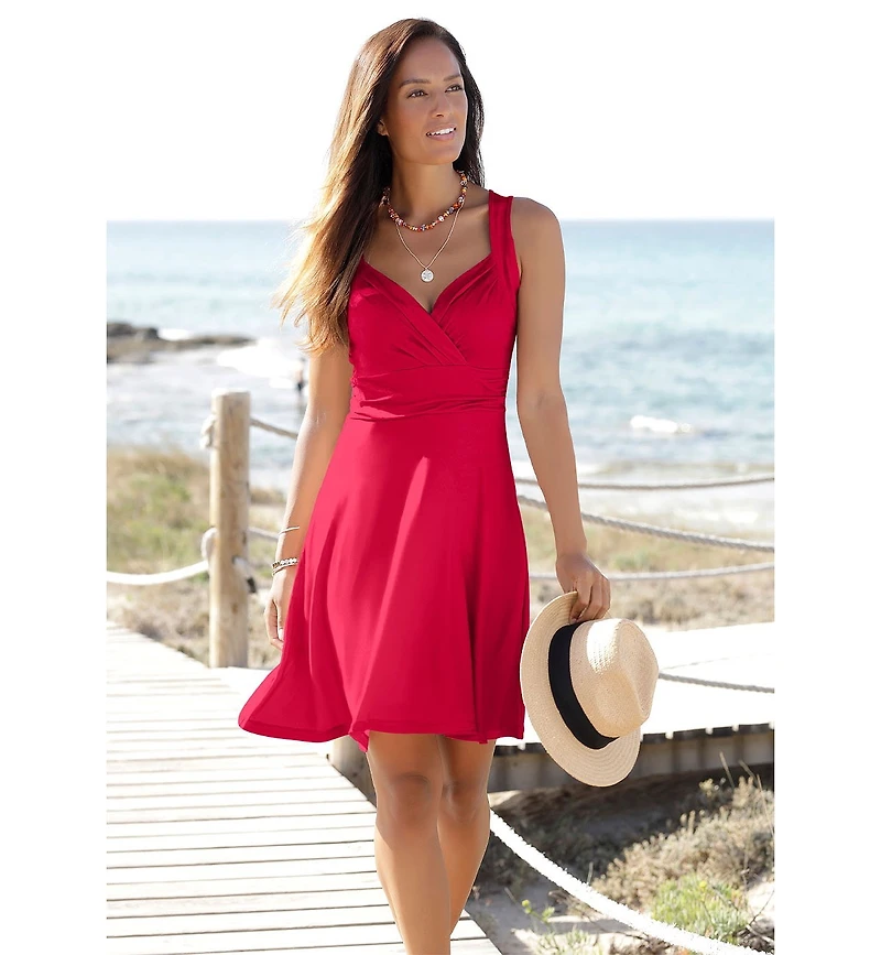 Lascana Women's Sleeveless Wrap Look Dress