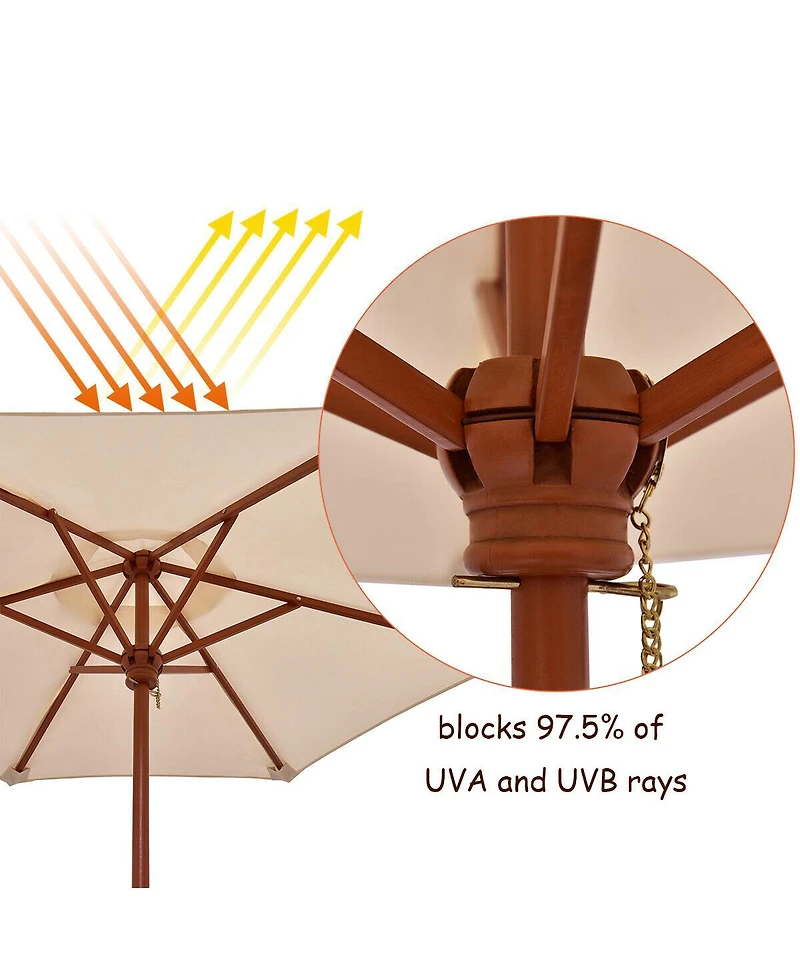 Gymax Children Outdoor 4 Seat Kids Picnic Table Bench with Folding Umbrella