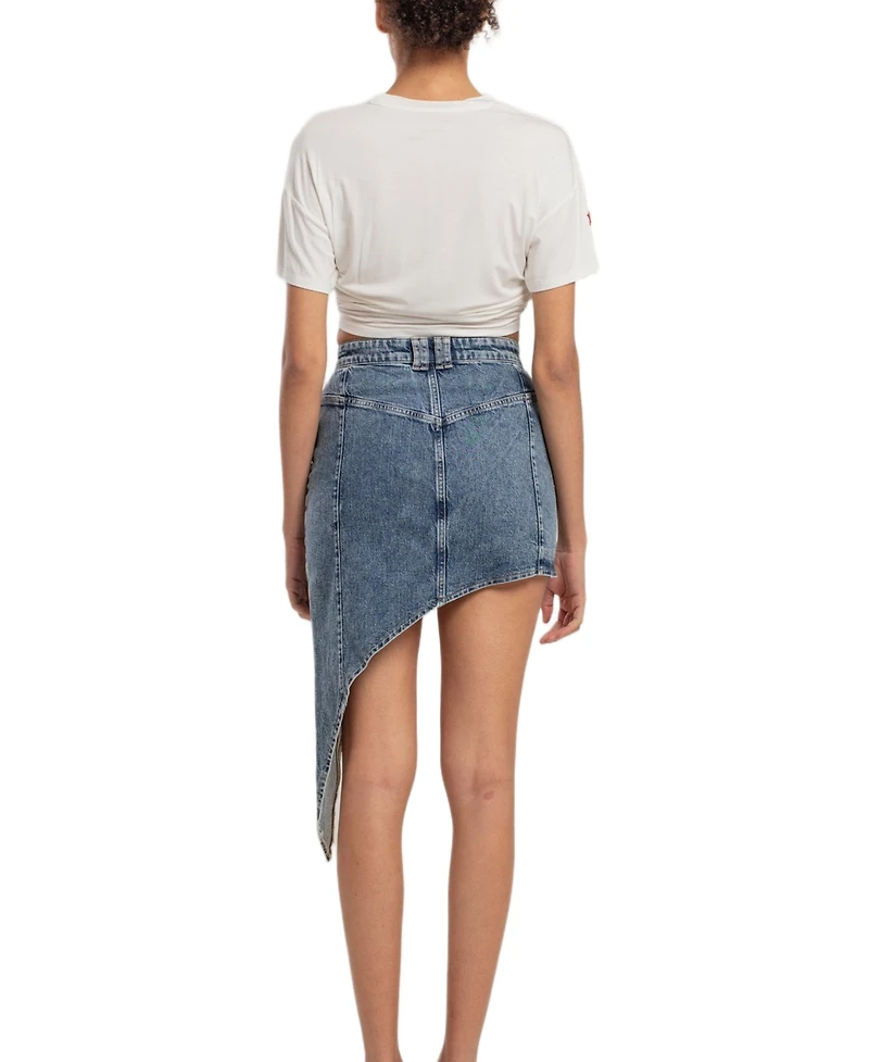 Pcfg Women's Free Heaven Cut Out Denim Skirt
