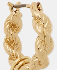 Lauren Ralph Lauren Imitation Pearl Charm Rope Chain Huggie Hoop Earrings