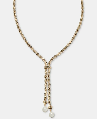 Lauren Ralph Lauren Imitation Pearl Rope Chain Lariat Necklace, 17"