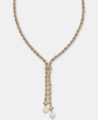 Lauren Ralph Lauren Imitation Pearl Rope Chain Lariat Necklace, 17"