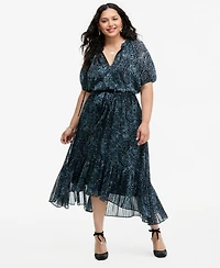 I.n.c. Plus Paisley Metallic High-Low Dress, Macy's Exclusive