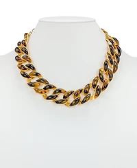 Patricia Nash Pave Tortoise Resin Collection Graduated Link Necklace