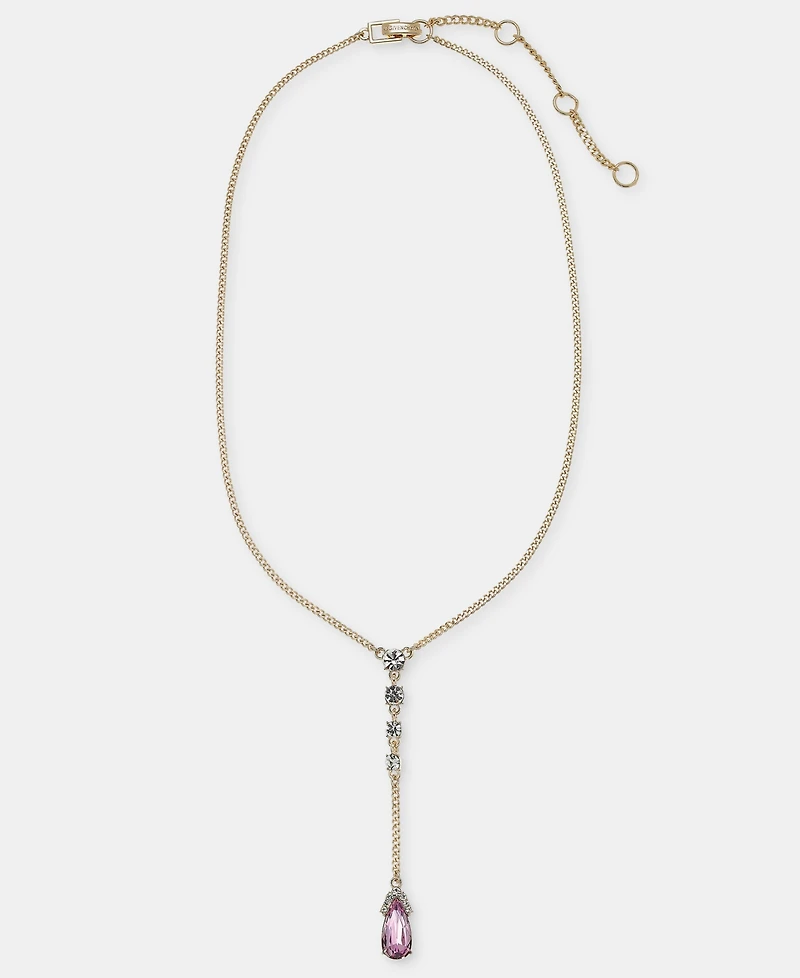 Givenchy Crystal Pear-Shape Lariat Necklace, 16" + 3" extender