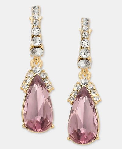 Givenchy Crystal Pear-Shape Charm Hoop Earrings