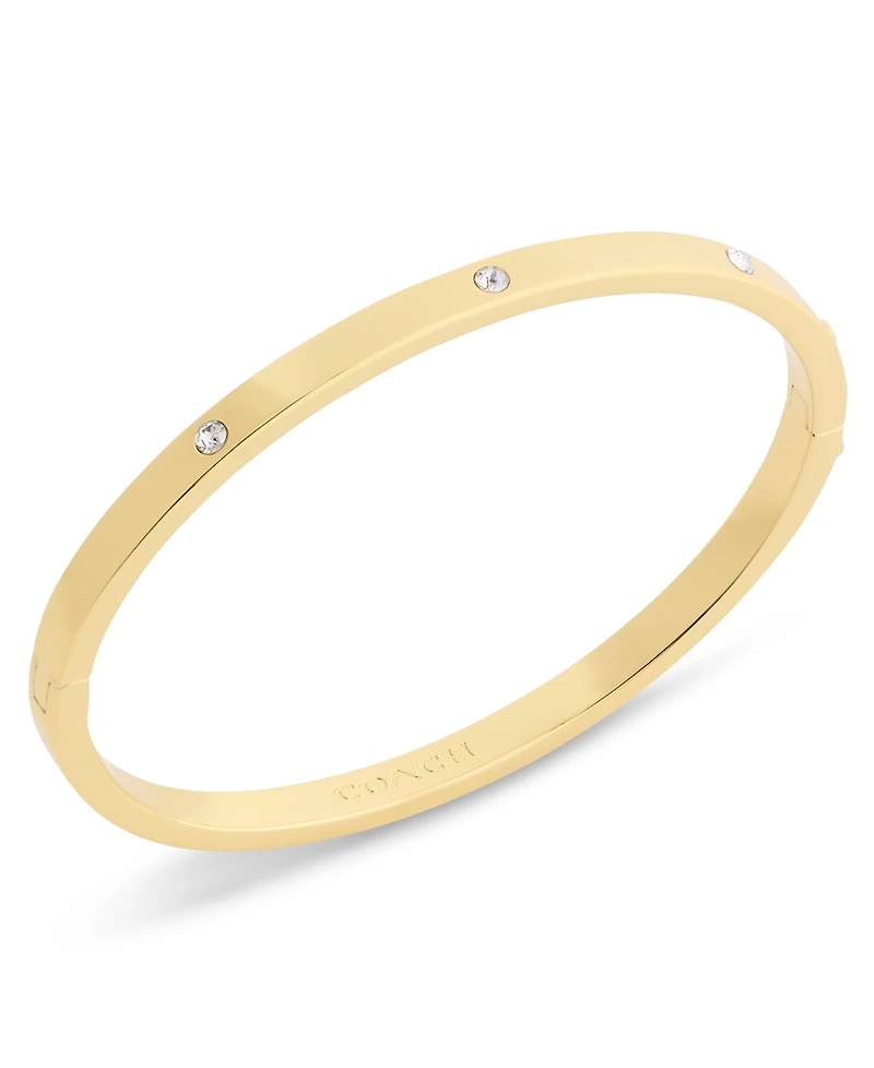 Coach Rhodium Faux-Stone Bangle Bracelet