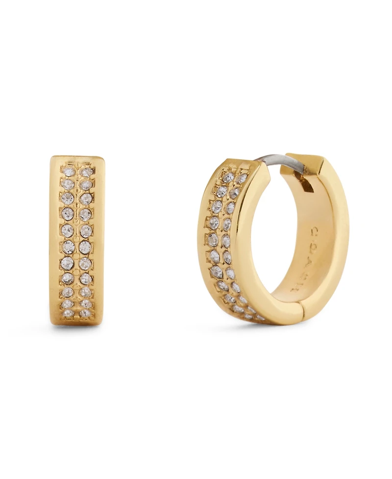 Coach Faux-Stone Pave Huggie Earrings