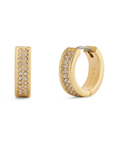 Coach Faux-Stone Pave Huggie Earrings