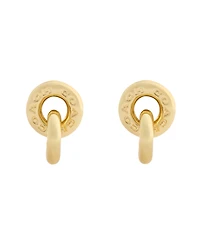 Coach Gold Signature Logo Interlocking Ring Drop Earrings