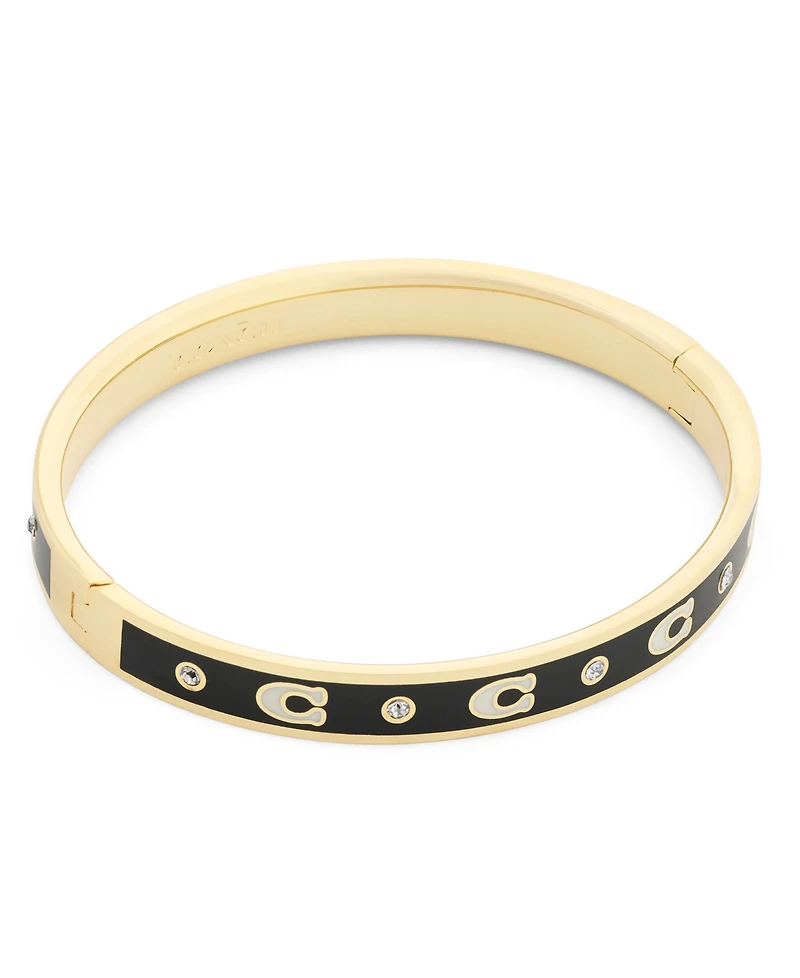 Coach Faux-Stone Signature C Enamel Bangle Bracelet