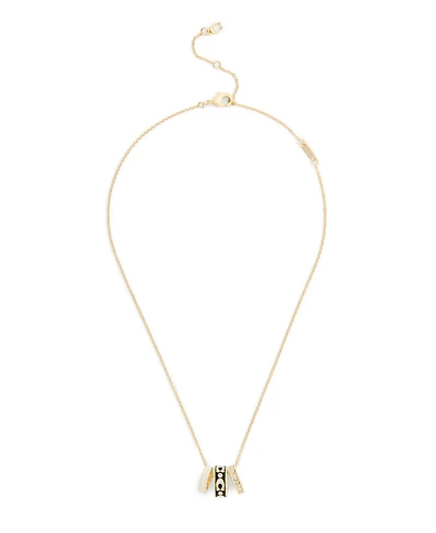 Coach Faux-Stone Signature C Enamel Rondelle Necklace