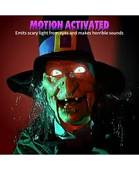 Yescom 9Ft Animatronics Flying Witch Hovering Broom Animated Halloween Outdoor Decoration Motion Activated Ac 110-240V 2026 Party Outdoor Decor