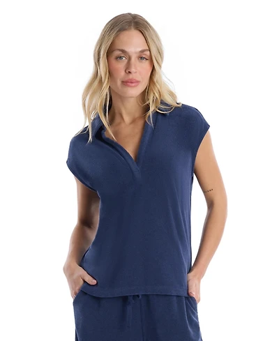 Wilt Women's Crochet Trim Polo Tee