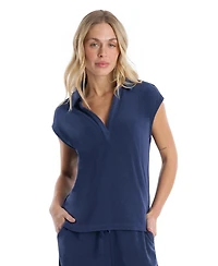 Wilt Women's Crochet Trim Polo Tee
