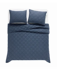 Brooklyn Loom Diamond Washed Cotton 3-Piece Quilt Set, King