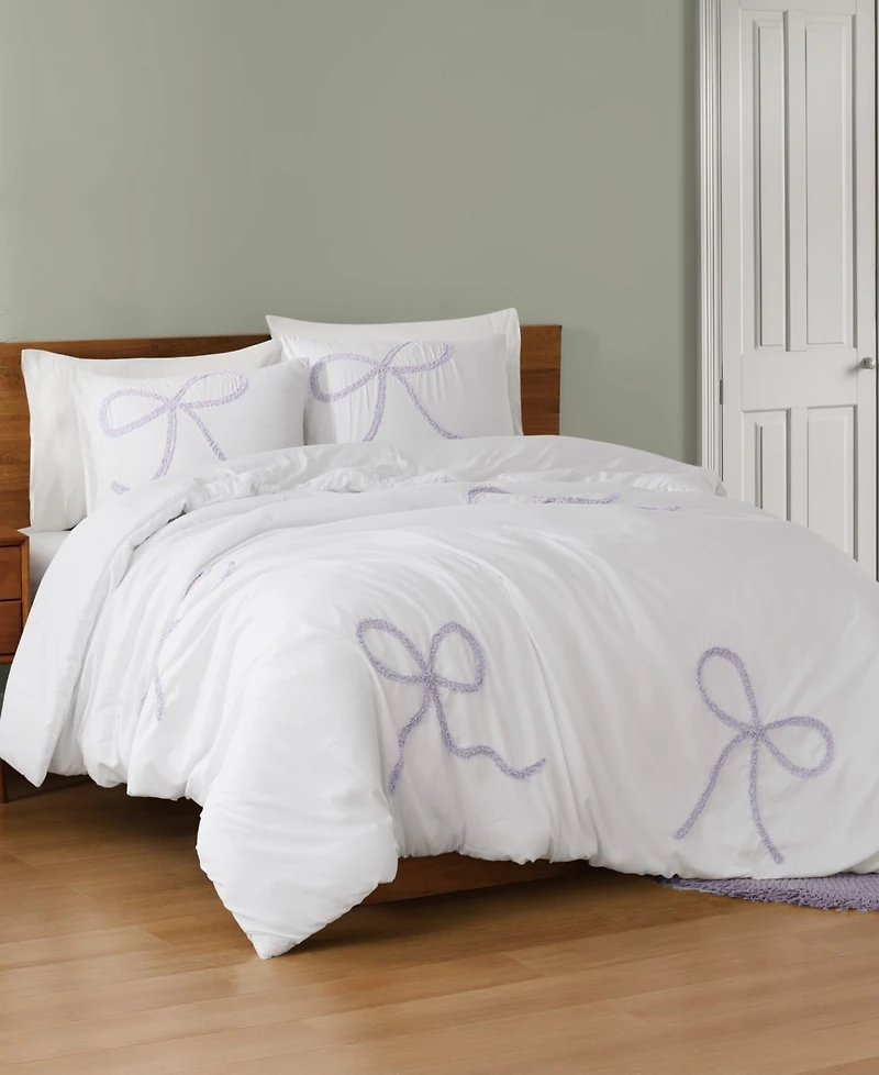 Truly Soft Textured Bow 2-Piece Comforter Set, Twin/Twin Xl