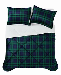 Truly Soft Cuddle Warmth Tartan Plaid 3-Piece Comforter Set