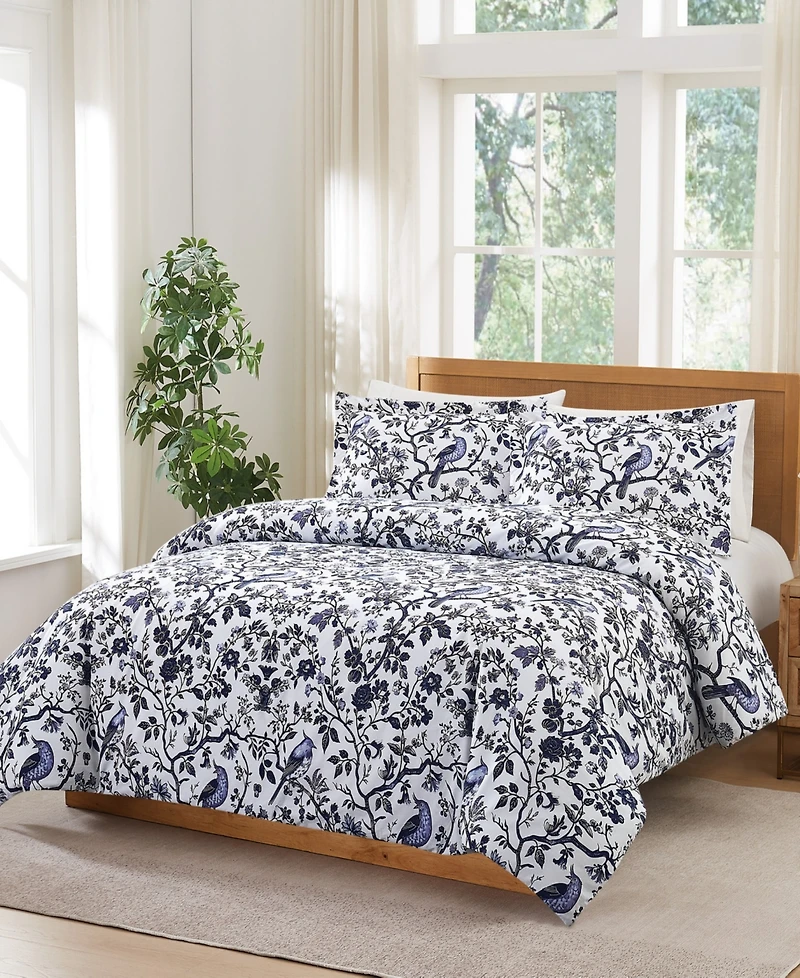 Brooklyn Loom Ava Floral 3-Piece Duvet Cover Set, Full/Queen