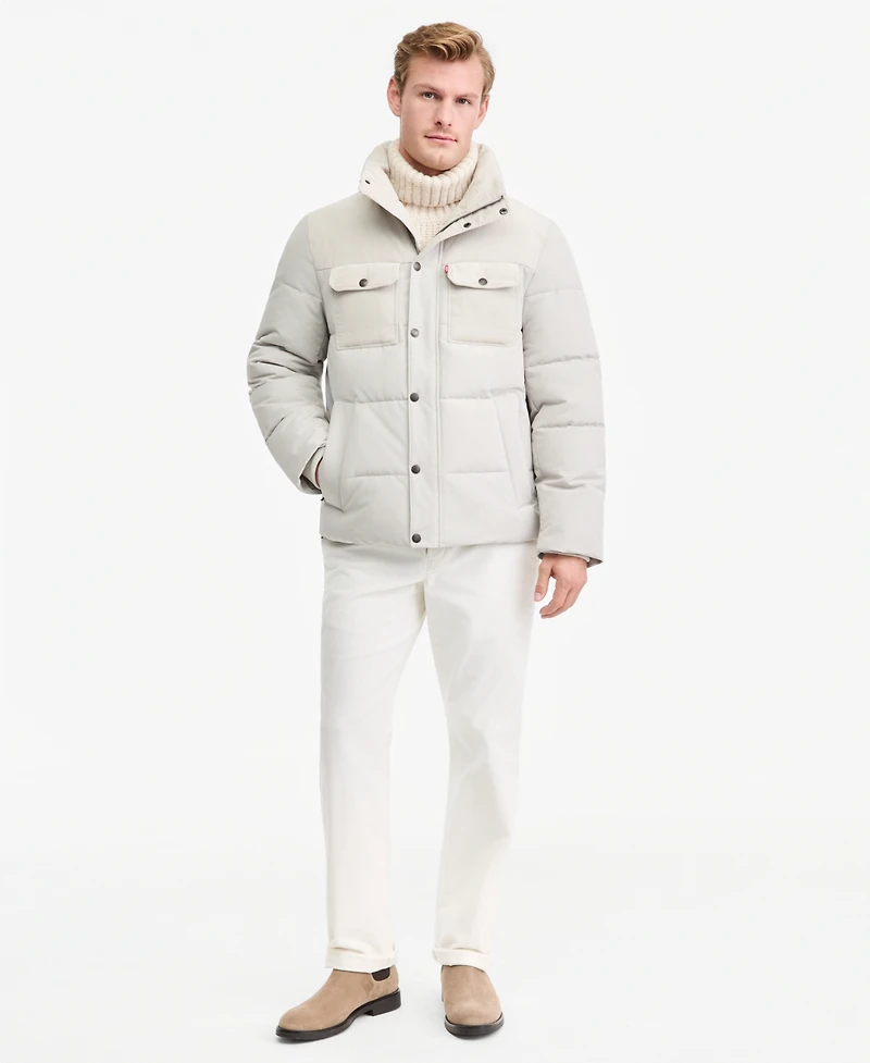 Levi's Men's Mixed-Media Puffer Jacket