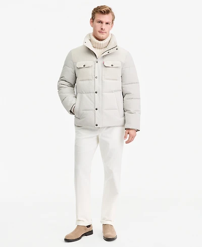 Levi's Men's Mixed-Media Puffer Jacket