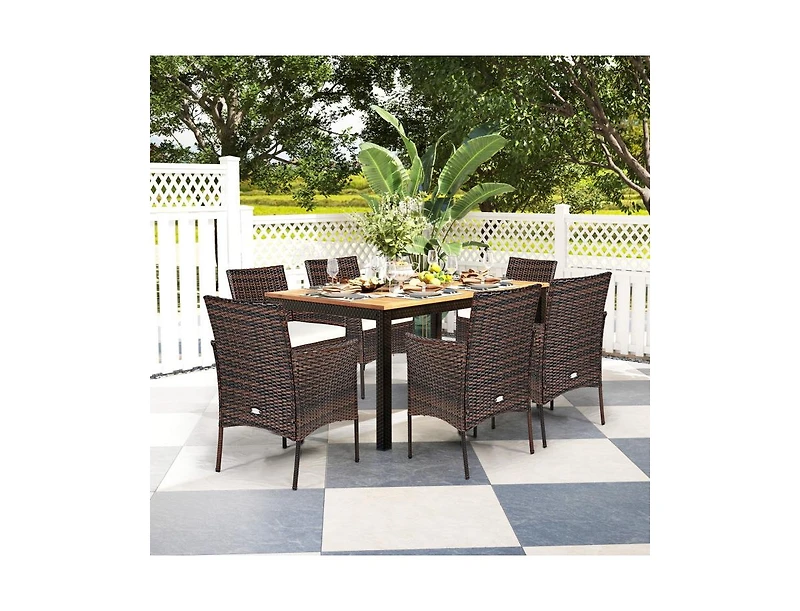Mondawe 2 Pieces Outdoor Pe Rattan Armchairs with Removable Cushions
