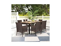 Mondawe 2 Pieces Outdoor Pe Rattan Armchairs with Removable Cushions