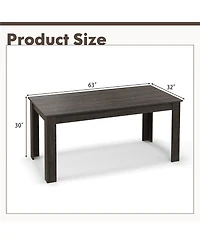 Gymax Dining Table for 4-6 People 63-inches Kitchen Table with L-shaped Le