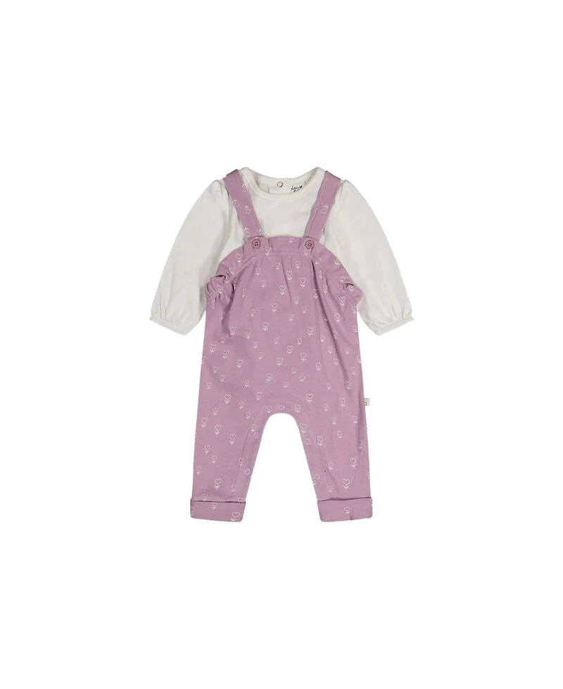 Deux par Baby Girl ( 3M to 24 M ) Cotton Onesie and Overall Set Floral Print
