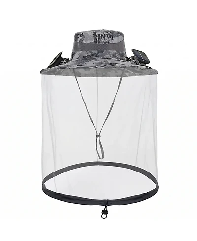 Ayamaya Solar Fan Hat with Mosquito Net, Upf 50+ Sun Protection and Dual Cooling Fans for Outdoor Activities