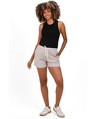 Pinkblush Maternity Brown Striped Drawstring Shorts