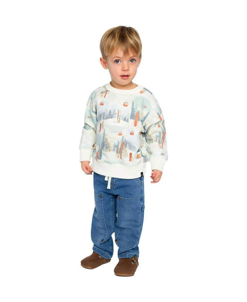Deux par Baby Boy 12M-24M Fleece Sweatshirt Ski Print