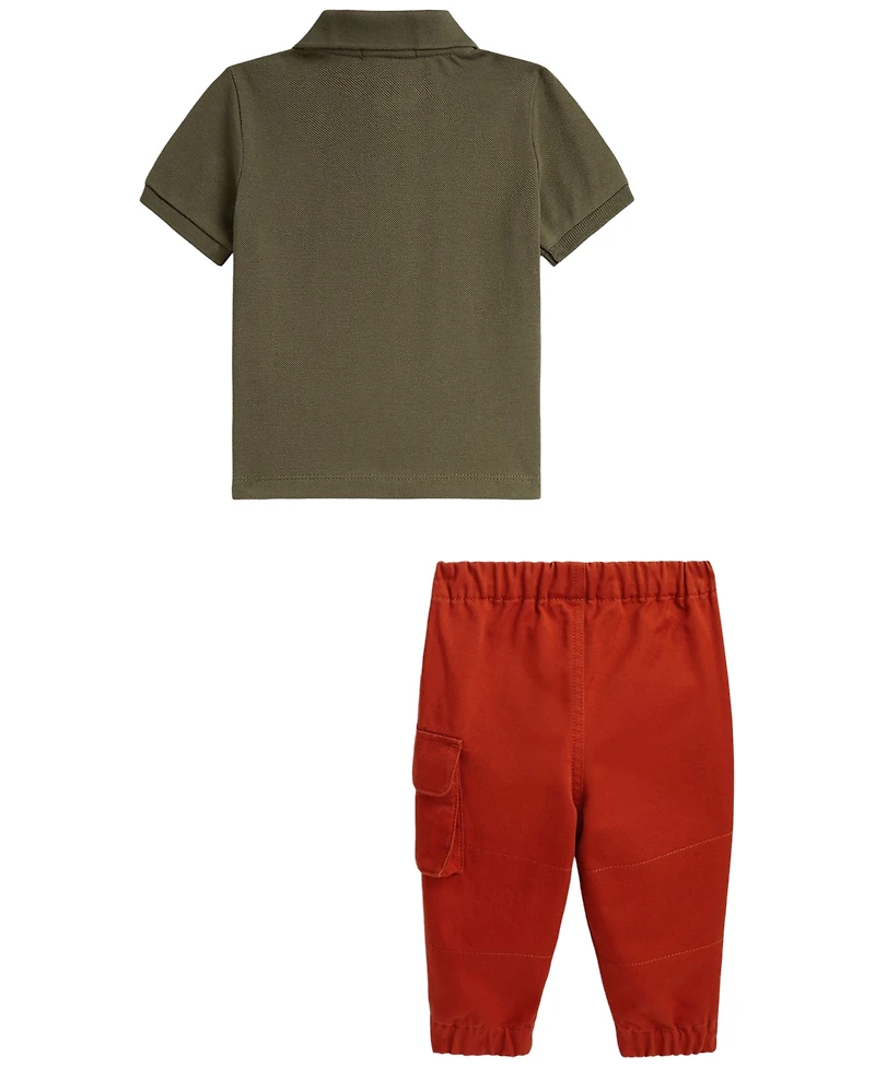 Polo Ralph Lauren Baby Boys' Bear Shirt and Cargo Pants, 2-Piece Set