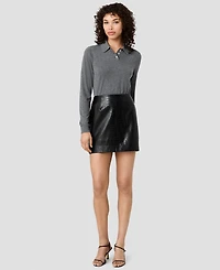 French Connection Women's Nola Fine Knit Collared Long-Sleeve Top