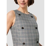 French Connection Women's Matteo Jewel Neck Sleeveless Button-Front Top
