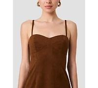 French Connection Women's Sonja Sweetheart Neck Sleeveless Midi Dress