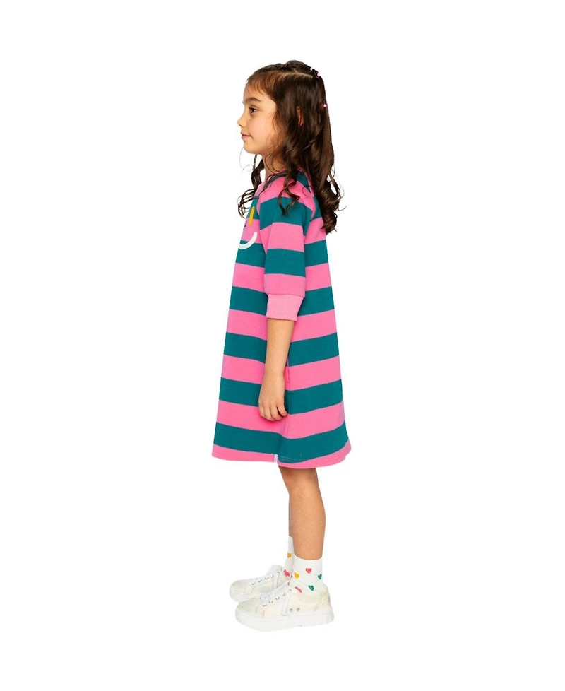 Deux par Deux Toddler Girls (2T-5T) Engineer Stripe Dress
