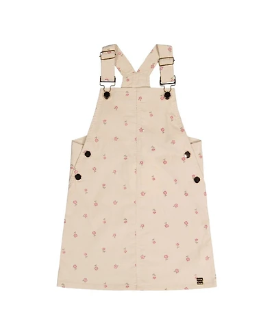 Deux par Girls (2T-5T) Corduroy Overall Dress Floral Print