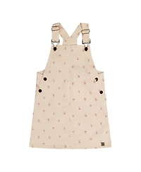 Deux par Girls (2T-5T) Corduroy Overall Dress Floral Print