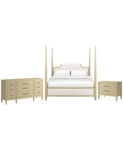 A.r.t. Furniture Eave 3-Piece Upholstered King Bedroom Set (Bed, Dresser & Nightstand)