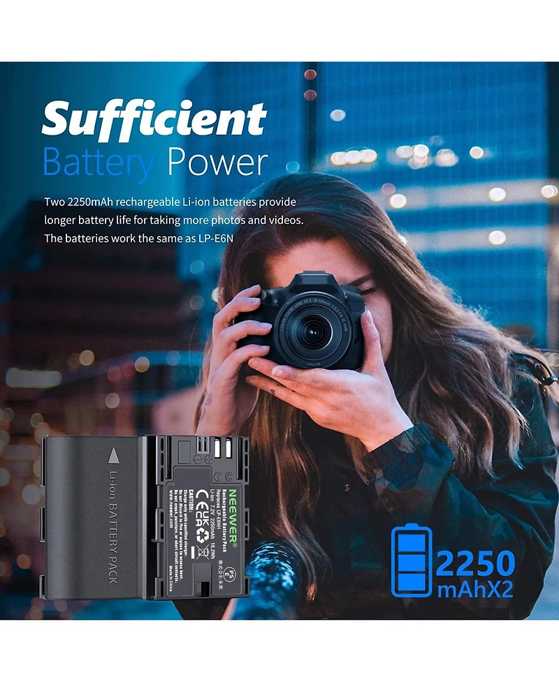 Neewer Lp-E6NH Camera Battery and Charging Accessory