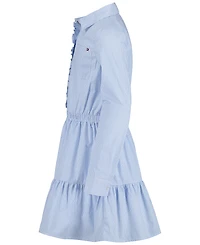 Tommy Hilfiger Girls' 7-16 Striped Long-Sleeve Shirt Dress