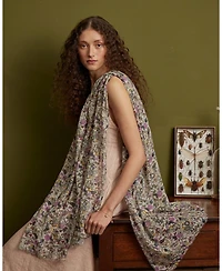 Fable England Women's Floral Engravings Lightweight Scarf