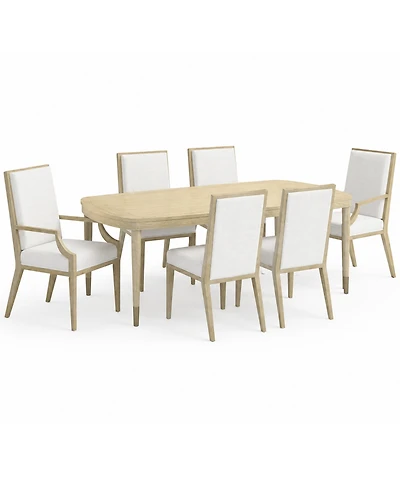 A.r.t. Furniture Eave Ii 7-Piece Oval Dining Set (Table, 4 Upholstered Side Chairs & 2 Arm Chairs)