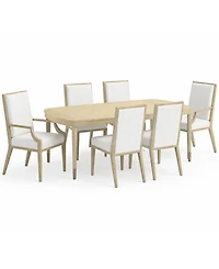 A.r.t. Furniture Eave Ii 7-Piece Oval Dining Set (Table, 4 Upholstered Side Chairs & 2 Arm Chairs)