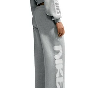 Nike Studio Women's Fleece Medium Weight Oversized High-Rise Straight-Leg Graphic Pants